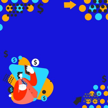 Tableti Dolar Parasıyla Taşıyan Resimli İşadamı.