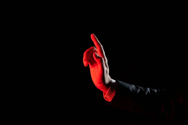 Businessman Pointing Important Infortmations One Finger — Foto Stock