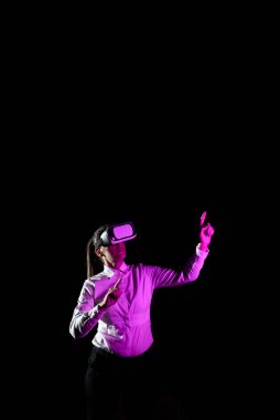 Woman Taking Professional Training Through Virtual Reality Goggles.