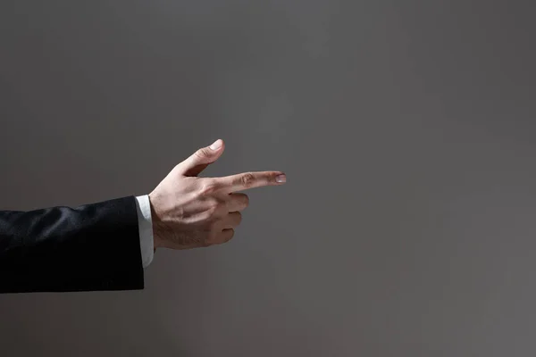 Businessman Pointing Important Infortmations One Finger — Φωτογραφία Αρχείου