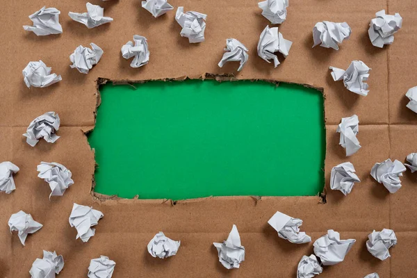 Important Ideas Written Ripped Cardboard Paper Wraps — Stock Fotó