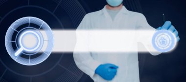 Araştırma ve Geliştirme 'yi gösteren Arama Çubuğuna İşaret Eden Doktor.