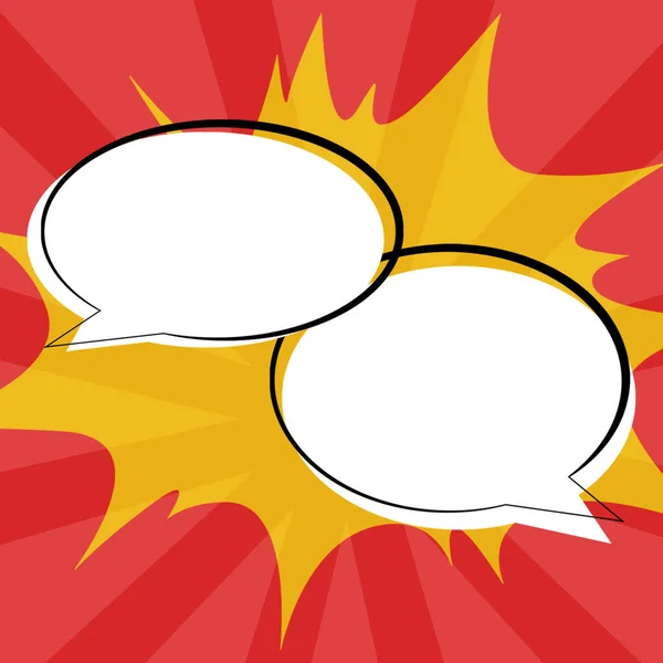 Pair Speech Bubbles Oval Shape Representing Exchanging Opinions — Stockfoto