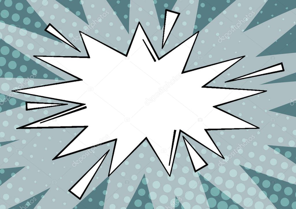 Empty Spiky And Jagged Dialog Box Explosion Text Balloon For Chatting.