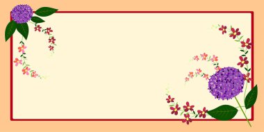 Çerçevenin içinde yapraklar, çiçekler ve önemli duyurular var..