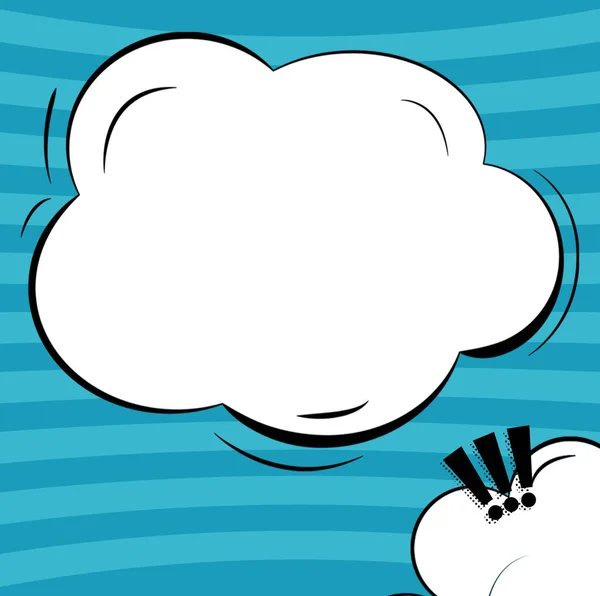 Cloud Shaped Chat And Exclamation Marks For Social Media Chatting.