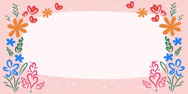 Çerçevenin içinde yapraklar, çiçekler ve önemli duyurular var..