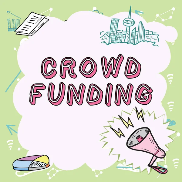 Text Showing Inspiration Crowd Funding Conceptual Photo Fundraising Kickstarter Startup — Stock Fotó
