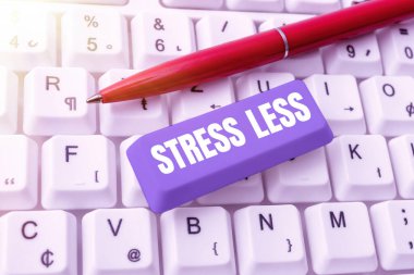Text caption presenting Stress Less, Concept meaning Stay away from problems Go out Unwind Meditate Indulge Oneself -48976