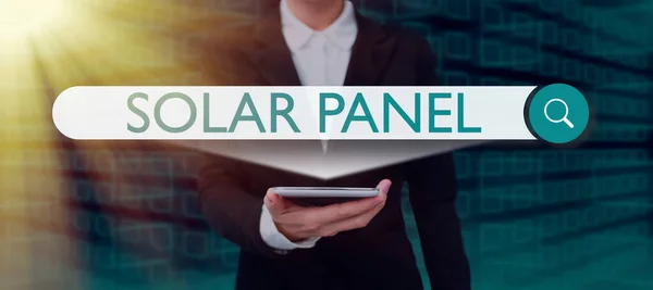 Hand Writing Sign Solar Panel Word Designed Absorb Suns Rays — Stockfoto