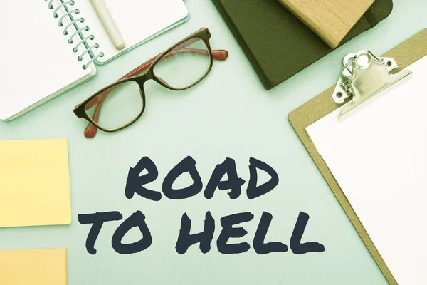 Text Showing Inspiration Road Hell Internet Concept Extremely Dangerous Passageway — Foto de Stock