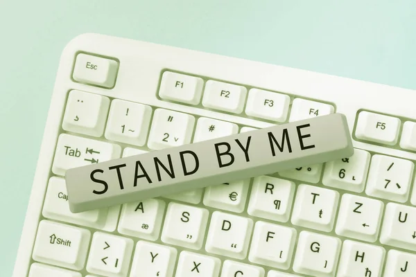 Writing Displaying Text Stand Business Showcase Always Myself Count Someone — Foto de Stock