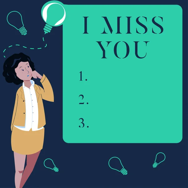 Conceptual Display Miss You Business Idea Feeling Sad Because You — 스톡 사진