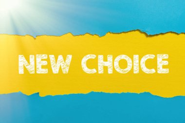 Text sign showing New Choice, Business showcase having lot of options and adding another one to choose between Important Information Written Underneath Ripped Piece Of Paper.