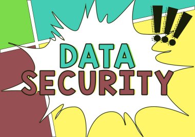 Text caption presenting Data Security, Business idea Confidentiality Disk Encryption Backups Password Shielding Blank Explosion Blast Scream Speech Bubble Expressing Opinions.