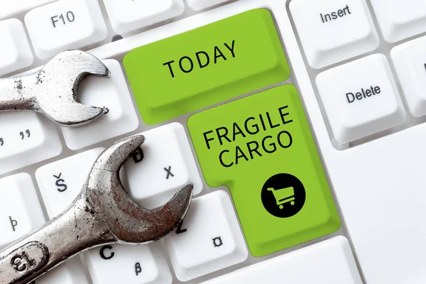 Inspiration Showing Sign Fragile Cargo Business Concept Breakable Handle Care — Fotografia de Stock