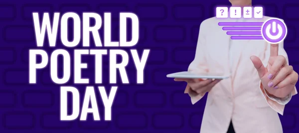 Text Showing Inspiration World Poetry Day Word Worldwide Literature Celebration — Stockfoto
