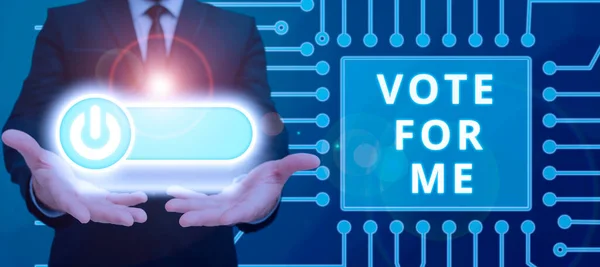 Text Sign Showing Vote Business Overview Campaigning Government Position Upcoming — Stockfoto