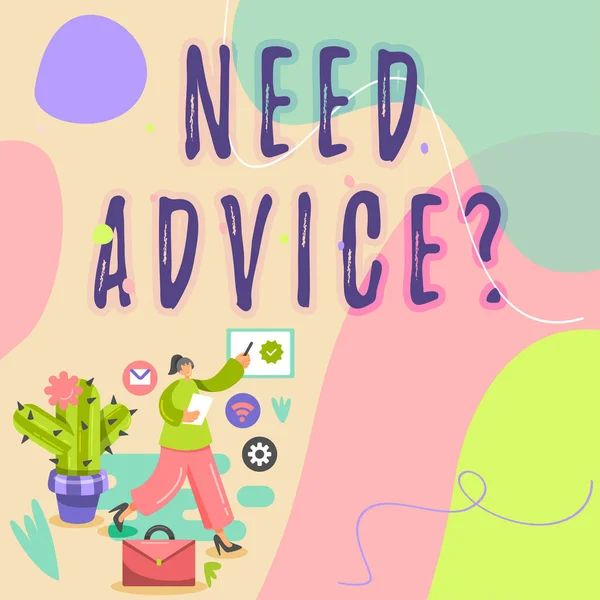 Text Sign Showing Need Advice Question Internet Concept Asking Someone — Stockfoto