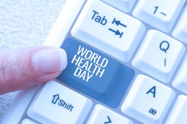 Conceptual Caption World Health Day Business Showcase Global Health Awareness — Φωτογραφία Αρχείου