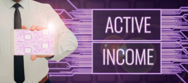 Text Caption Presenting Active Income Internet Concept Royalties Salaries Pensions — ストック写真