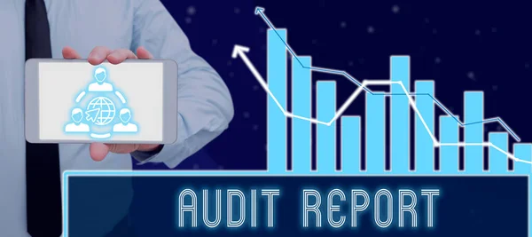 Conceptual Display Audit Report Business Showcase Appraisal Complete Financial Status — стоковое фото