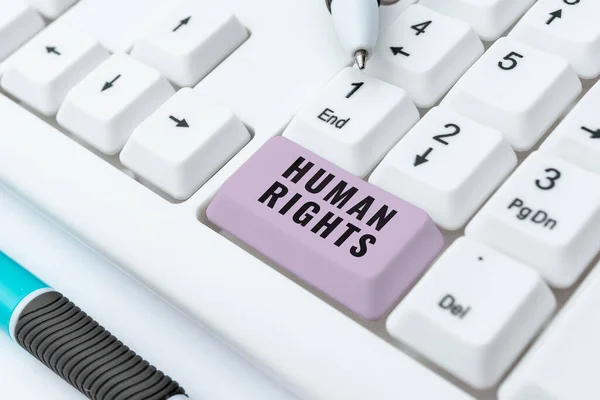 Writing Displaying Text Human Rights Business Concept Moral Principles Standards — Foto de Stock