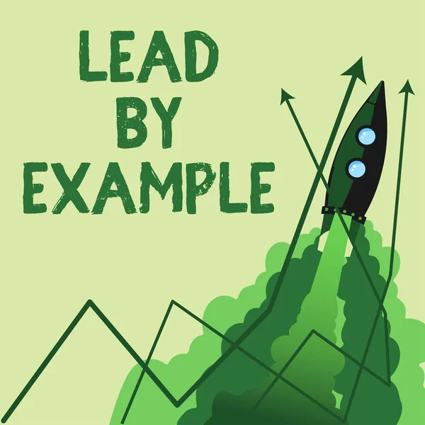 Text Showing Inspiration Lead Example Business Approach Mentor Leader Follow — Fotografia de Stock
