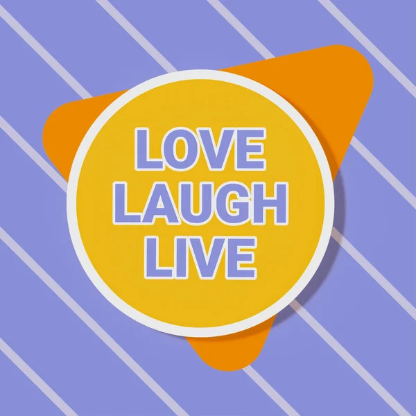 Sign Displaying Love Laugh Live Business Concept Inspired Positive Enjoy — Stockfoto