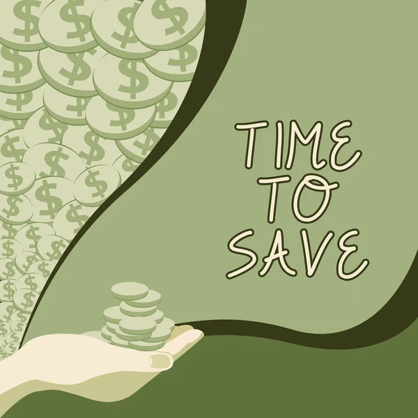 Text Caption Presenting Time Business Concept Start Saving Money Future — ストック写真