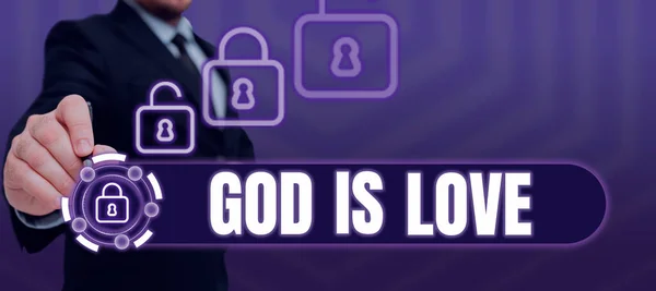 Text Showing Inspiration God Love Business Overview Believing Jesus Having — Stock fotografie