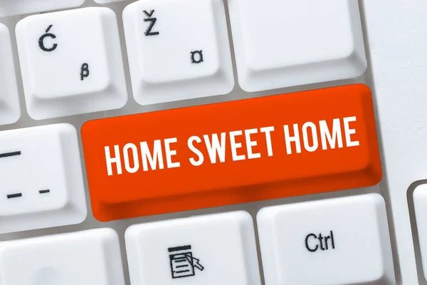 Text Sign Showing Home Sweet Home Business Showcase House Finally — Φωτογραφία Αρχείου