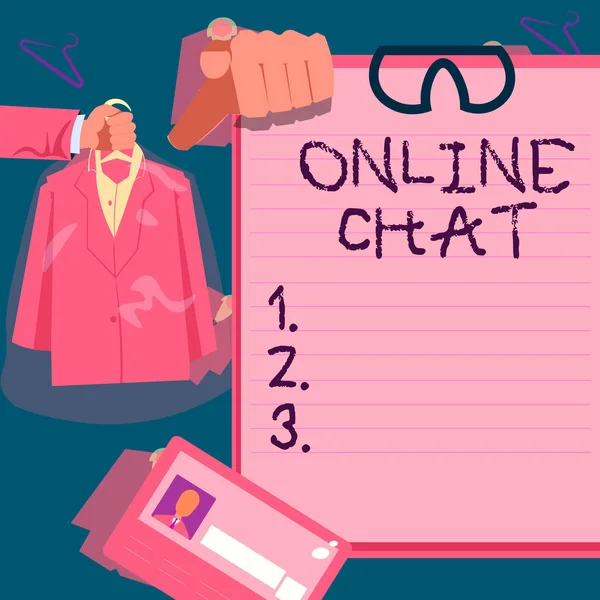 Handwriting Text Online Chat Business Overview Talking Friend Someone Internet — Φωτογραφία Αρχείου