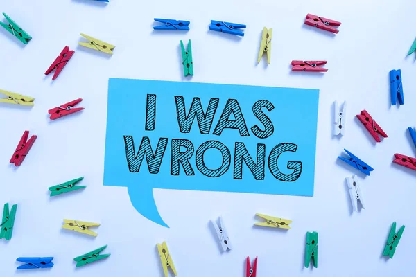 Conceptual Caption Wrong Business Concept Acceptance Mistake Error Giving Apology — Stok fotoğraf