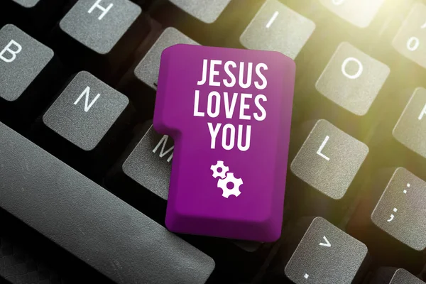 Writing displaying text Jesus Loves You, Word Written on Believe in the Lord To have faith religious person -48935