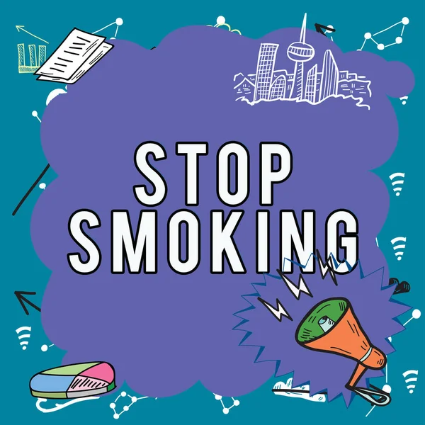 Handwriting Text Stop Smoking Business Approach Discontinuing Stopping Use Tobacco — Stockfoto