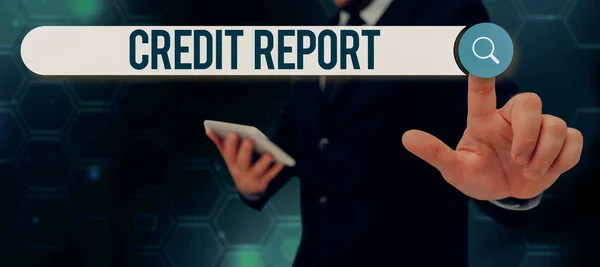 Text Caption Presenting Credit Report Concept Meaning Borrowing Rap Sheet — 스톡 사진
