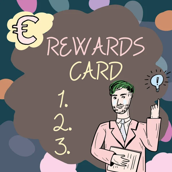 Text Caption Presenting Rewards Card Word Written Help Earn Cash — Stockfoto