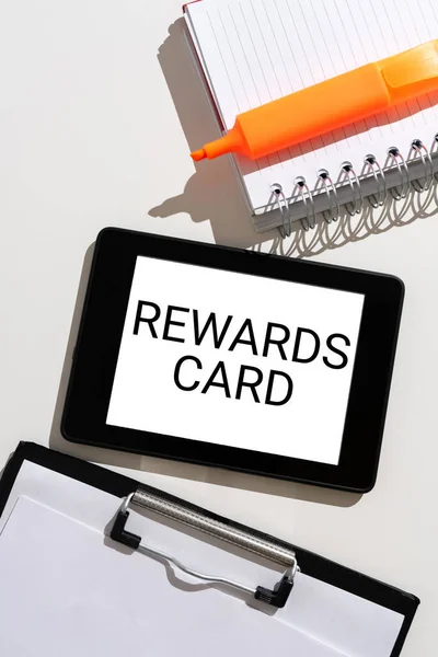 Handwriting Text Rewards Card Business Showcase Help Earn Cash Points — Stockfoto
