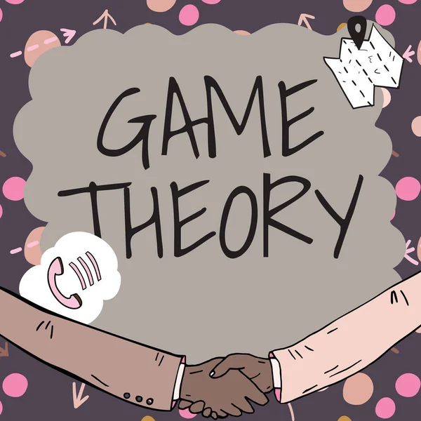 Sign Displaying Game Theory Word Written Branch Mathematics Concerned Analysis — Foto de Stock