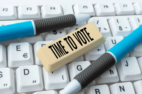 Handwriting Text Time Vote Business Overview Election Ahead Choose Some — Stock Photo, Image