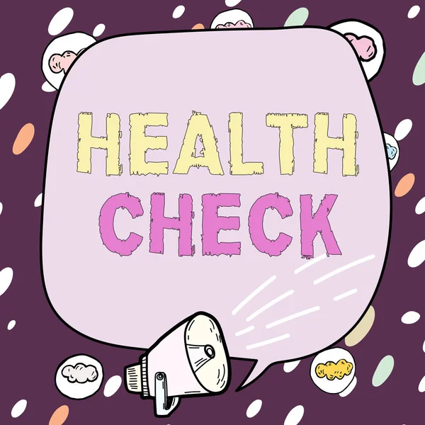 Text Caption Presenting Health Check Word Written Medical Examination Wellness — Stockfoto