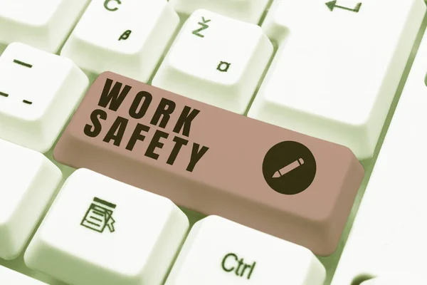 Text Caption Presenting Work Safety Word Written Policies Control Place — Stockfoto