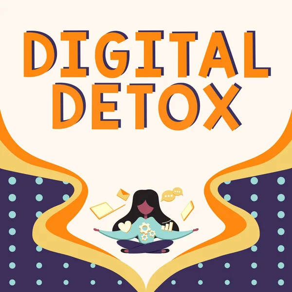 Teks Keterangan Menyajikan Detox Digital Kata Ditulis Pada Bebas Perangkat — Stok Foto