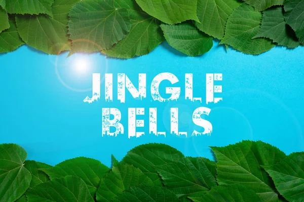 Handwriting Text Jingle Bells Conceptual Photo Most Famous Traditional Christmas — стоковое фото