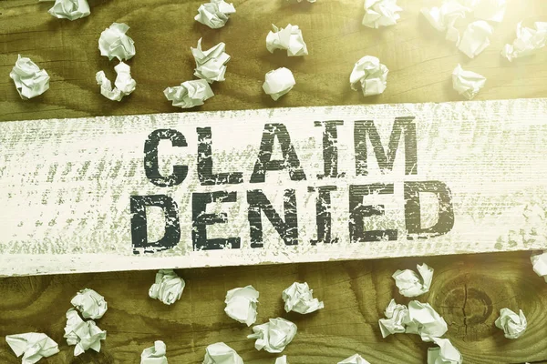 Text Caption Presenting Claim Denied Business Overview Requested Reimbursement Payment — Fotografia de Stock