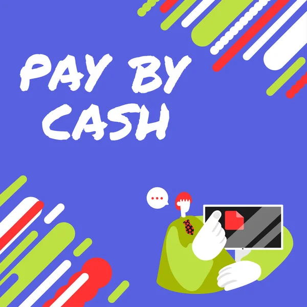 Hand Writing Sign Pay Cash Business Approach Customer Paying Money — Stok fotoğraf