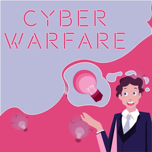 Handwriting Text Cyber Warfare Internet Concept Virtual War Hackers System — Stockfoto