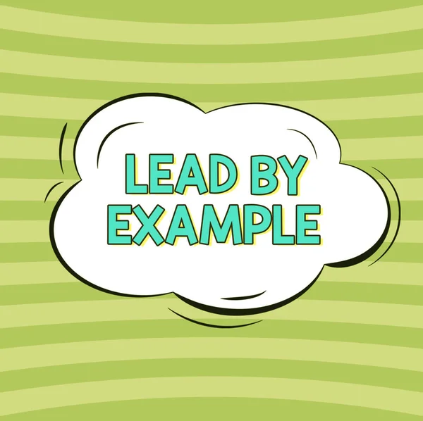Conceptual caption Lead By Example, Conceptual photo Be a mentor leader follow the rules give examples Coach Cloud Thought Bubble With Template For Web Banners And Advertising.