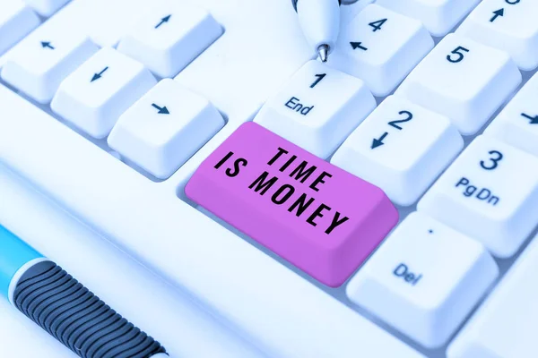 Sign Displaying Time Money Internet Concept Better Things Quickly Possible — Stock Photo, Image